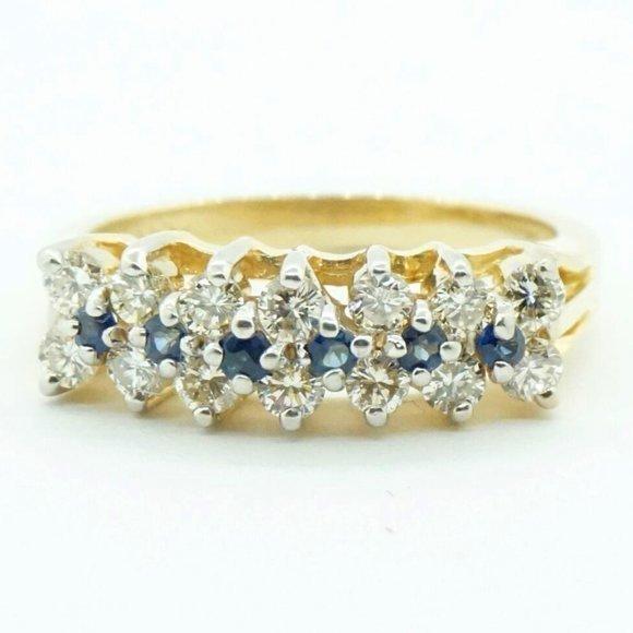 Estate Sale 14k Yellow Gold Diamond Cluster Ring .75 ctw Vintage Style Size 7 - Picture 1 of 5